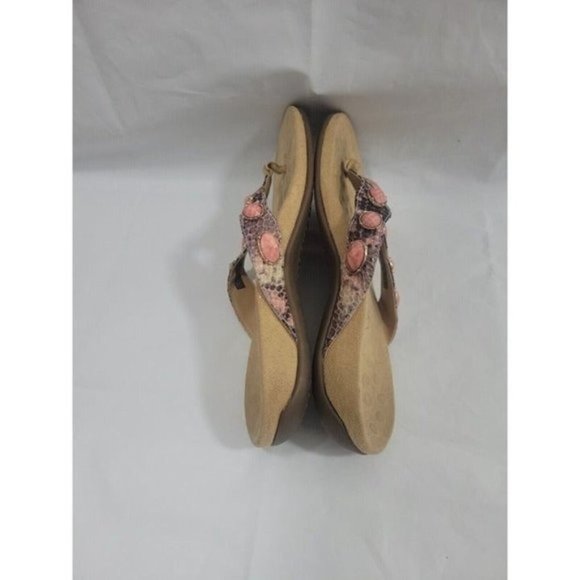 Vionic Women Size 6 Rest Eve II Thong Sandals Animal Print Jeweled Slip On Comfy - Picture 6 of 9